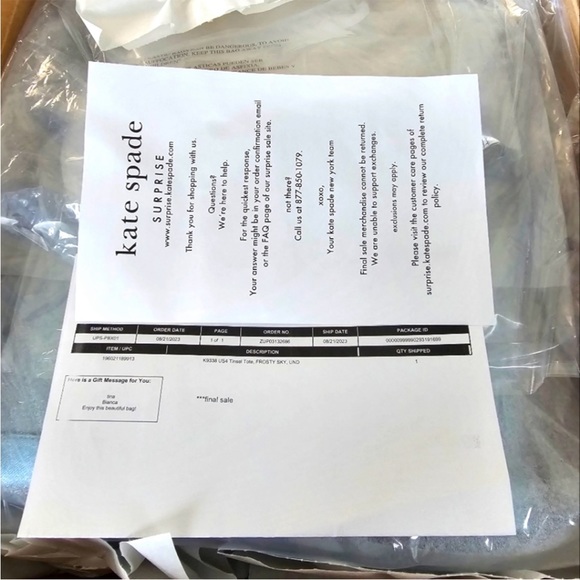 🎉4x HP🎊🆕NWT Kate Spade ♠️ Frost Sky Tinsel Tote - Picture 5 of 8